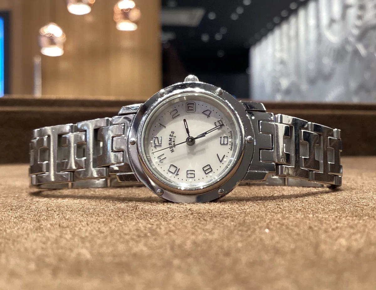 HERMES エルメス オリンピア クォーツ※電池交換済 HERMES エルメス オリンピア 腕時計 ステンレススチール/SSxGP