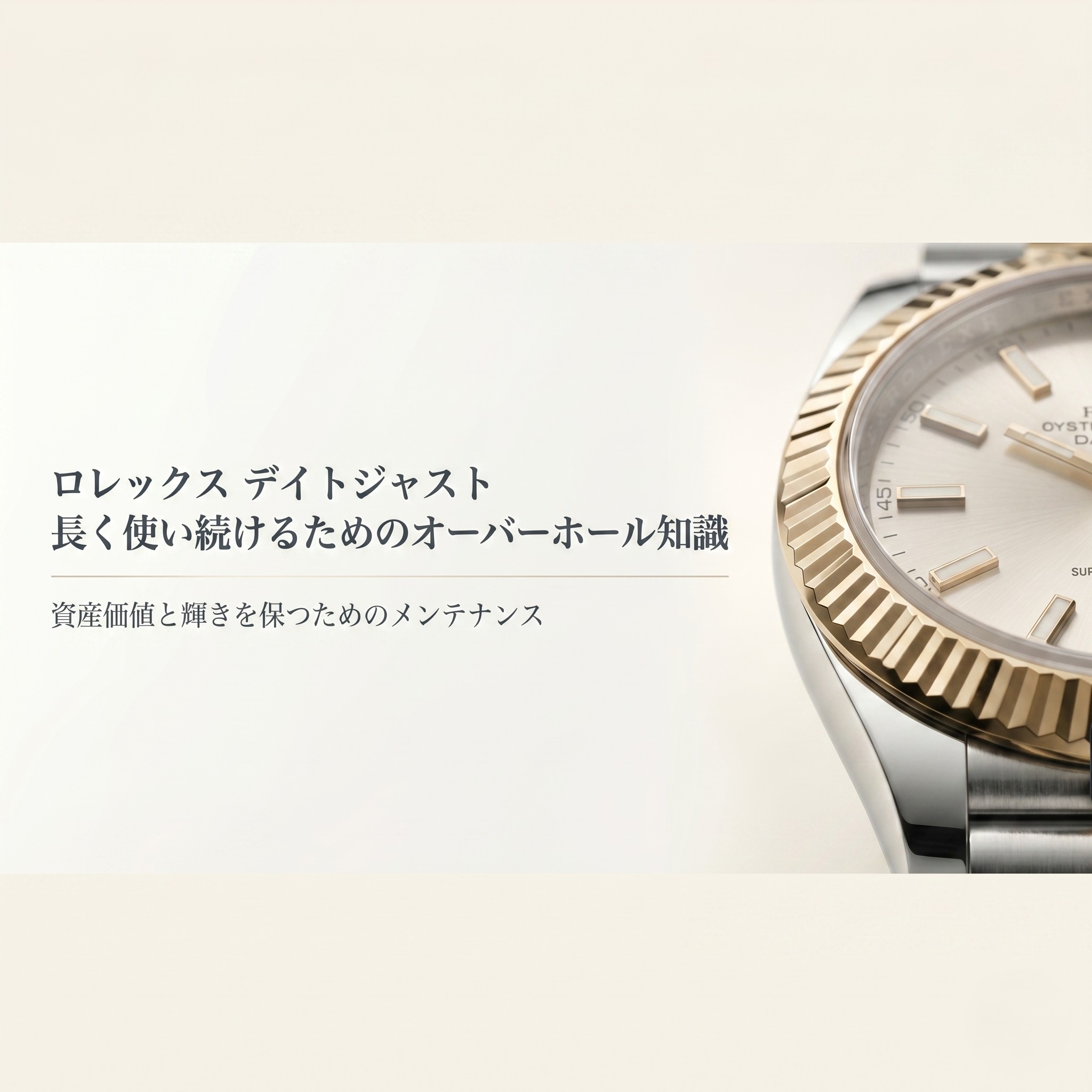 ロレックス デイトジャストを長く使い続けるためのオーバーホール知識。資産価値と輝きを保つためのメンテナンスガイド。