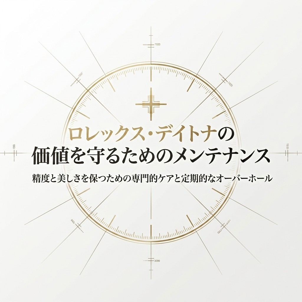 ロレックス・デイトナの価値と精度、美しさを保つための専門的ケアと定期的なオーバーホールについてのタイトル画像。
