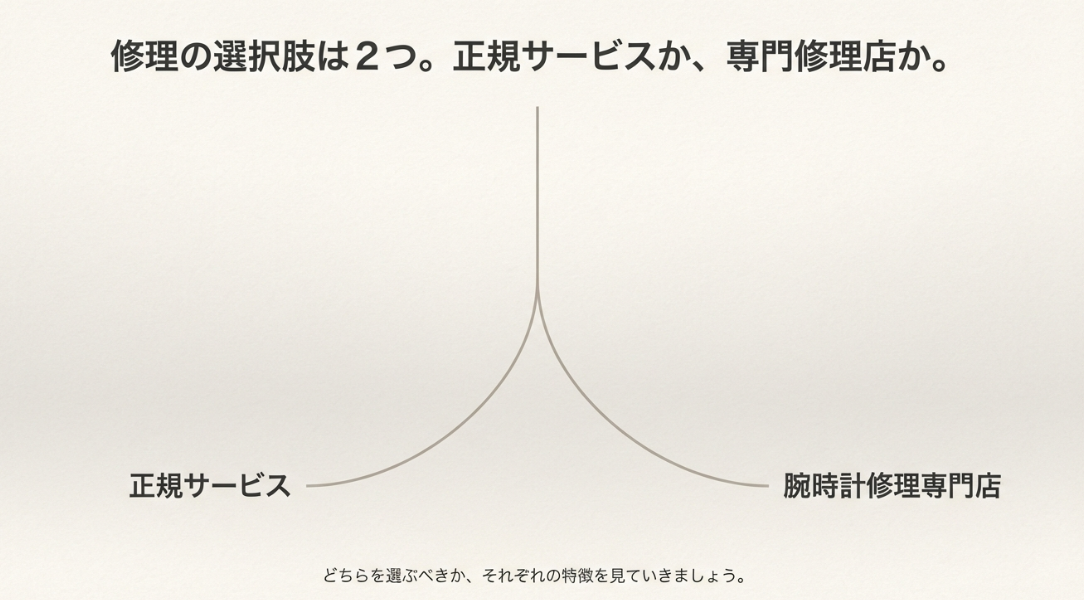 ユンハンス　修理　どこに　頼む？選択肢を解説