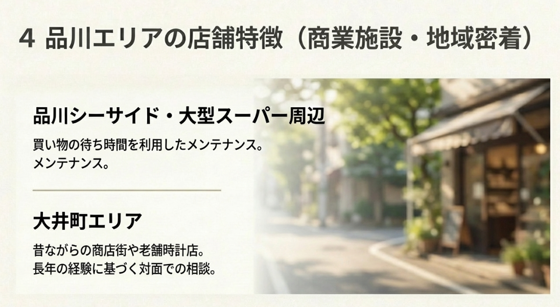 落ち着いた雰囲気の街並みと地域に根ざした店舗のイメージ風景